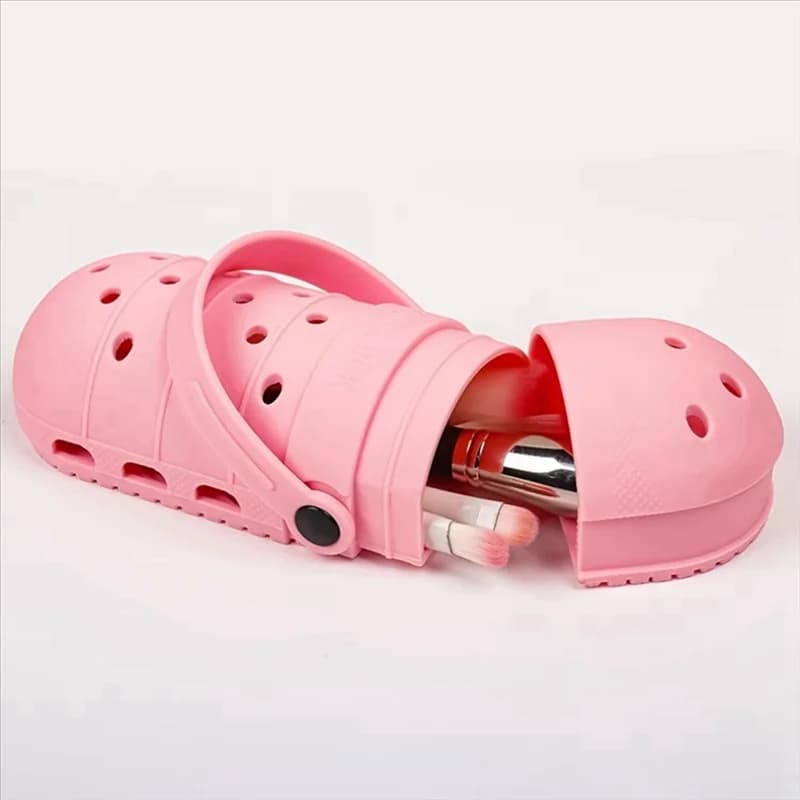 Set di pennelli cosmetici in silicone Set di pennelli per trucco Custodia da viaggio Scatola di cancelleria per scarpe da grotta per bambini