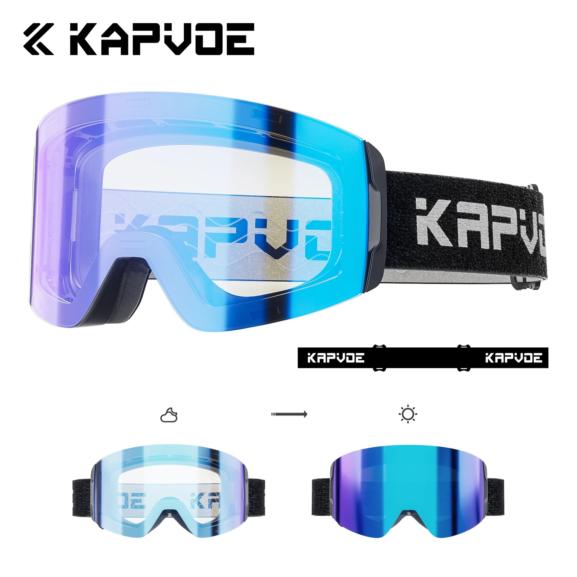 Kapvoe Nuova Attrazione Magnetica Sci Occhiali Fotocromatici Sport All'aria Aperta Sci Snowboard Occhiali UV400 Uomo Donna Occhiali di Protezione