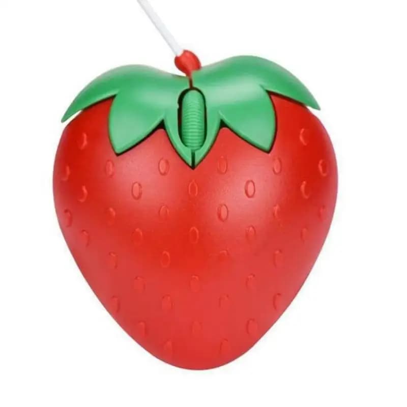 *New 1Pcs USB Optical Mice 3D Mini Cute Cartoon Strawberry Wired Mouse For Laptop PC Gamer Girl Computer Strawberry Mouse Gaming