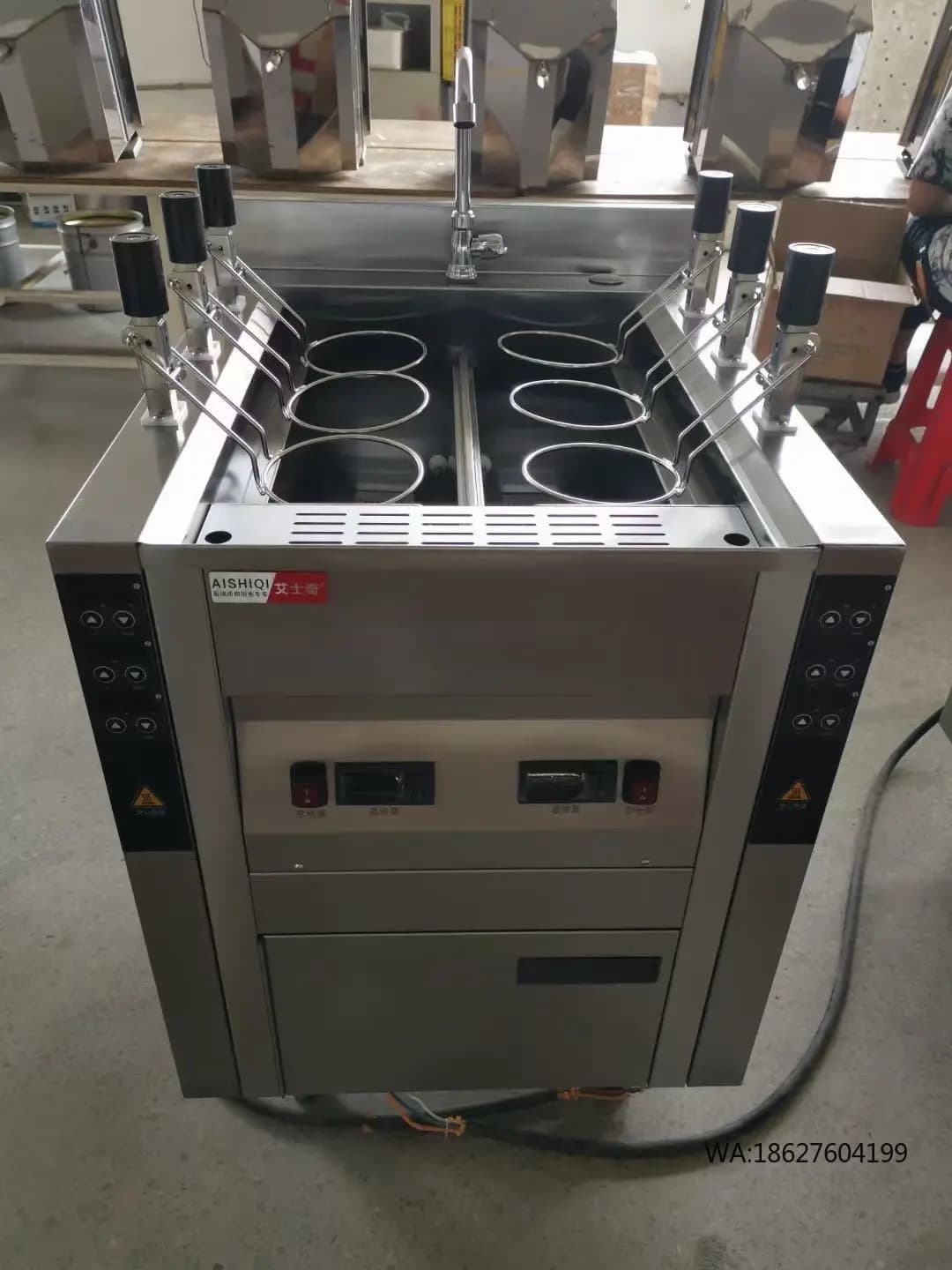 Macchina Elettrica Automatica per Cuocere la Pasta con 6 Cestelli Sollevabili per Uso Ristorante, Attrezzatura per Cucine Commerciali
