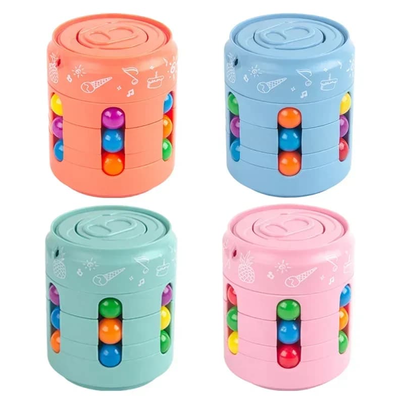 Pop Can Cube 3 in 1 Funzioni multiple Fidget Spinner Rotante Cubo di fagioli magici Top Fagioli colorati Spinning con le dita Decompressione