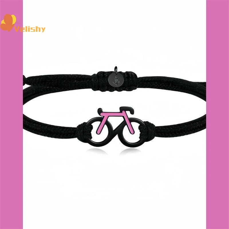 Bracciale per bicicletta alla moda Bracciale con ciondolo per periferia per ciclismo sportivo personalizzato Accessori per gioielli per bicicletta rosa Regalo per coppia