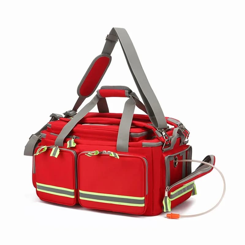 Kit di Pronto Soccorso Grande Capacità Impermeabile Portatile a Tracolla, a Spalla Singola, a Doppia Spalla, Tre Utilizzi, con Bombola di Ossigeno da 2L