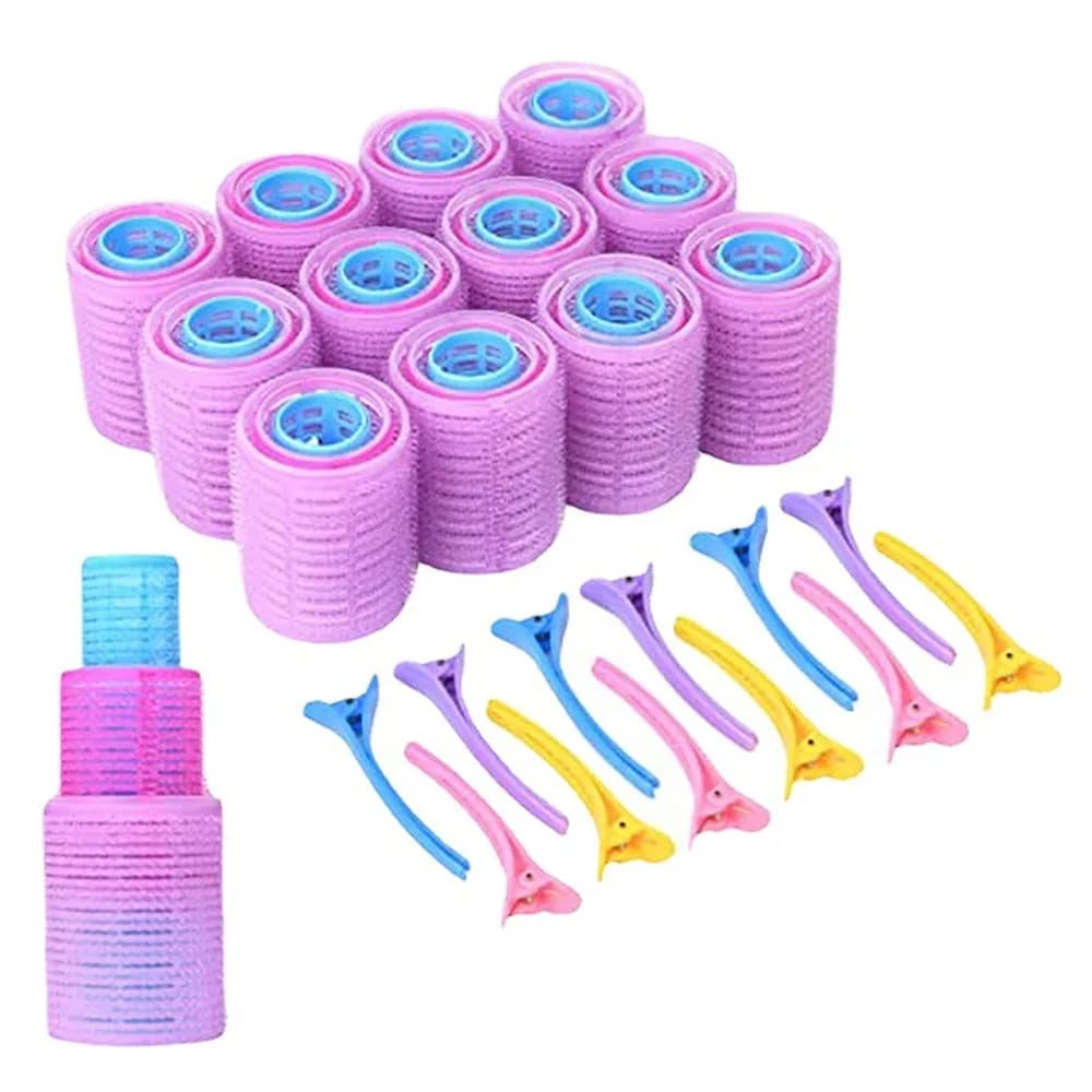 Set di Bigodini Autoaderenti Facili da Usare in Resina Plastica, Bigodini Professionali Durevoli Senza Calore, Strumento di Styling per Uso Domestico