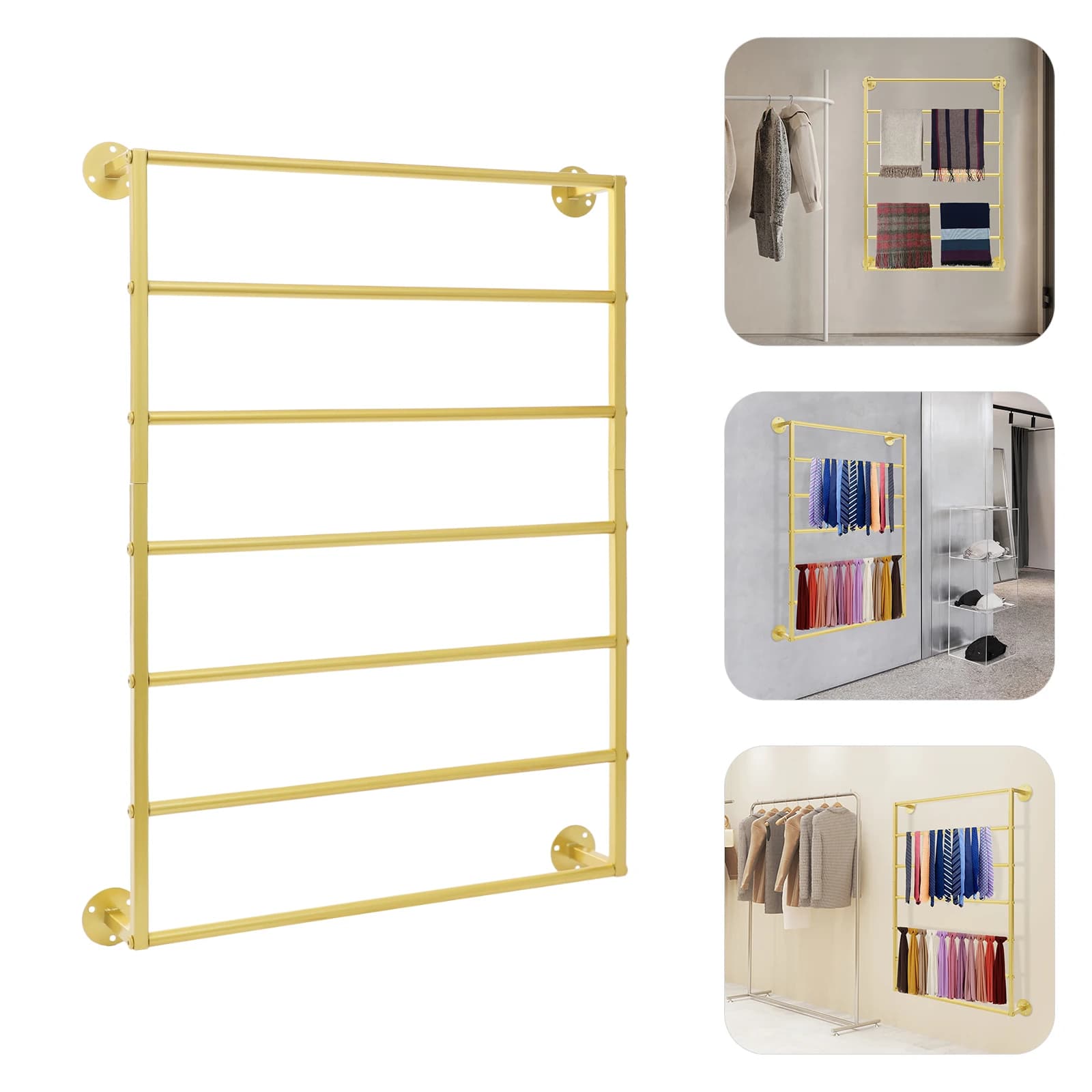 Wall display at 7 Scarves shelves, 60x10x84 cm, for Accessories stores, Bedrooms, Bathrooms, Fiorai and Gift Shops