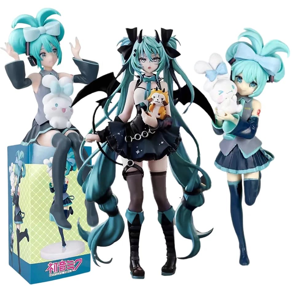 Anime Hatsune Miku Cos Procione Demone Orecchie di Gatto Cinnamoroll Kawaii Miku Ragazza Anime Figura Collezione PVC Modello Bambola Giocattolo
