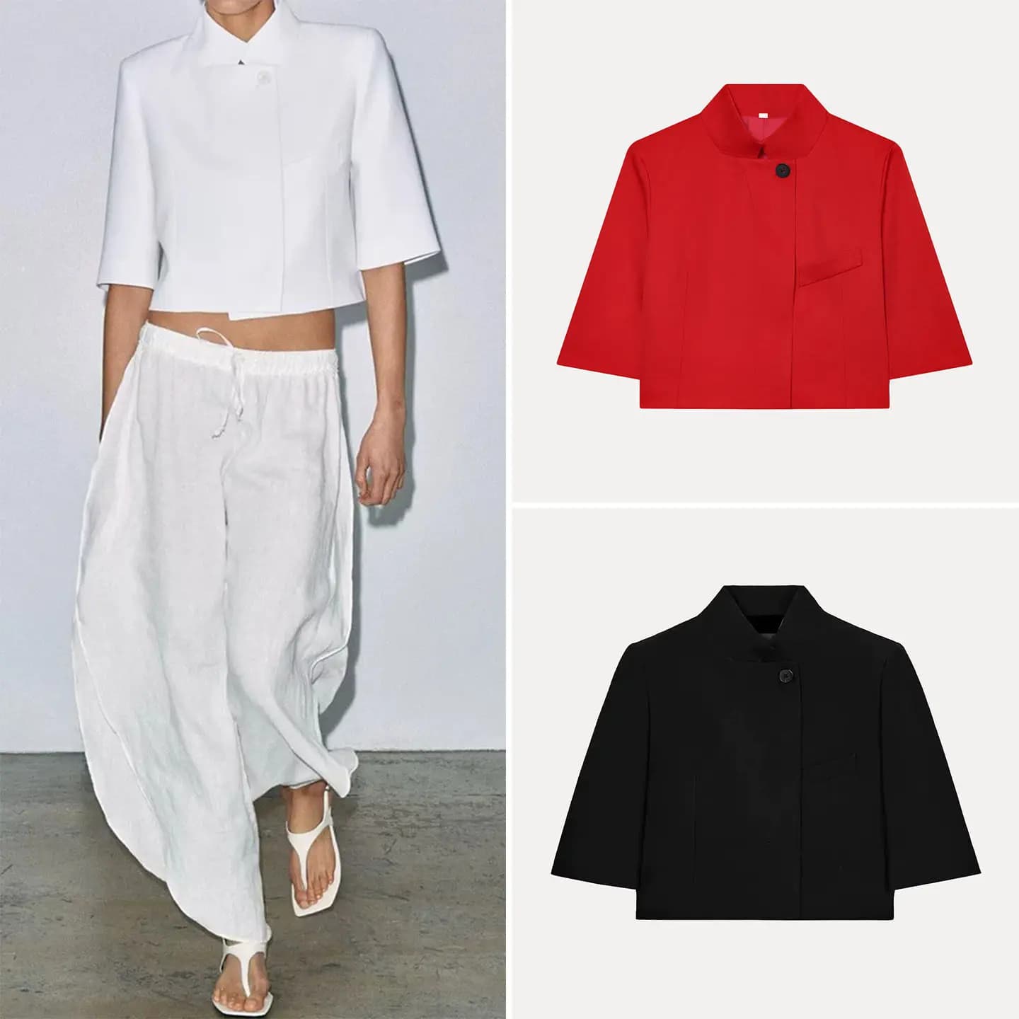 Summer 2026 Women's Short Sleeve Stand Collar Buttoned Versatile Suit Jacket 609 Commute Style Standard Fit Casual Wear