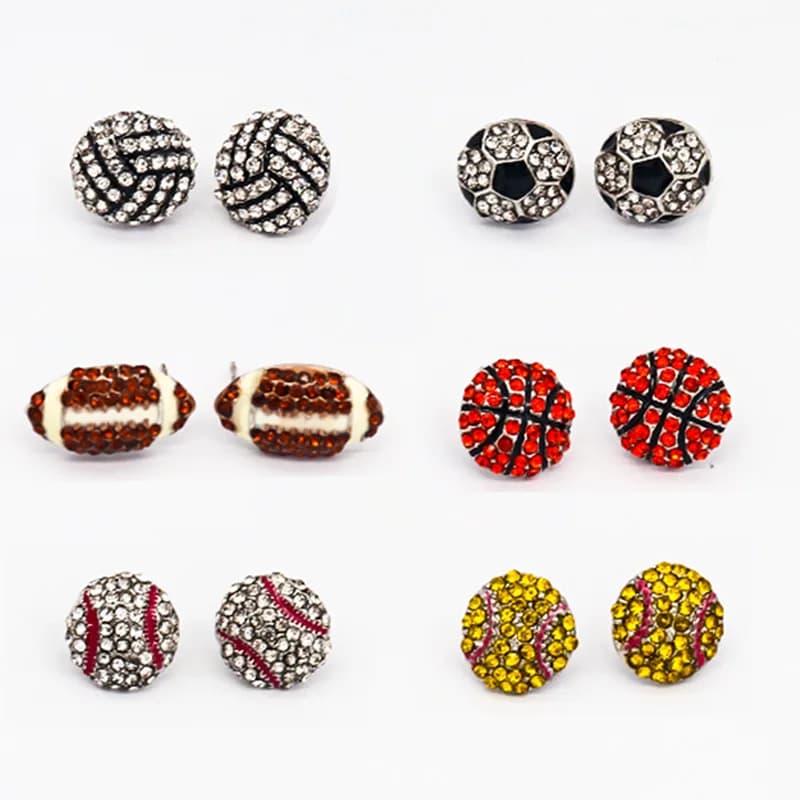 Fashion Sports Style Metal Basketball Rugby Stud orecchini giocatori Gift Lovers Girls Game Football volley Stud orecchini 2022