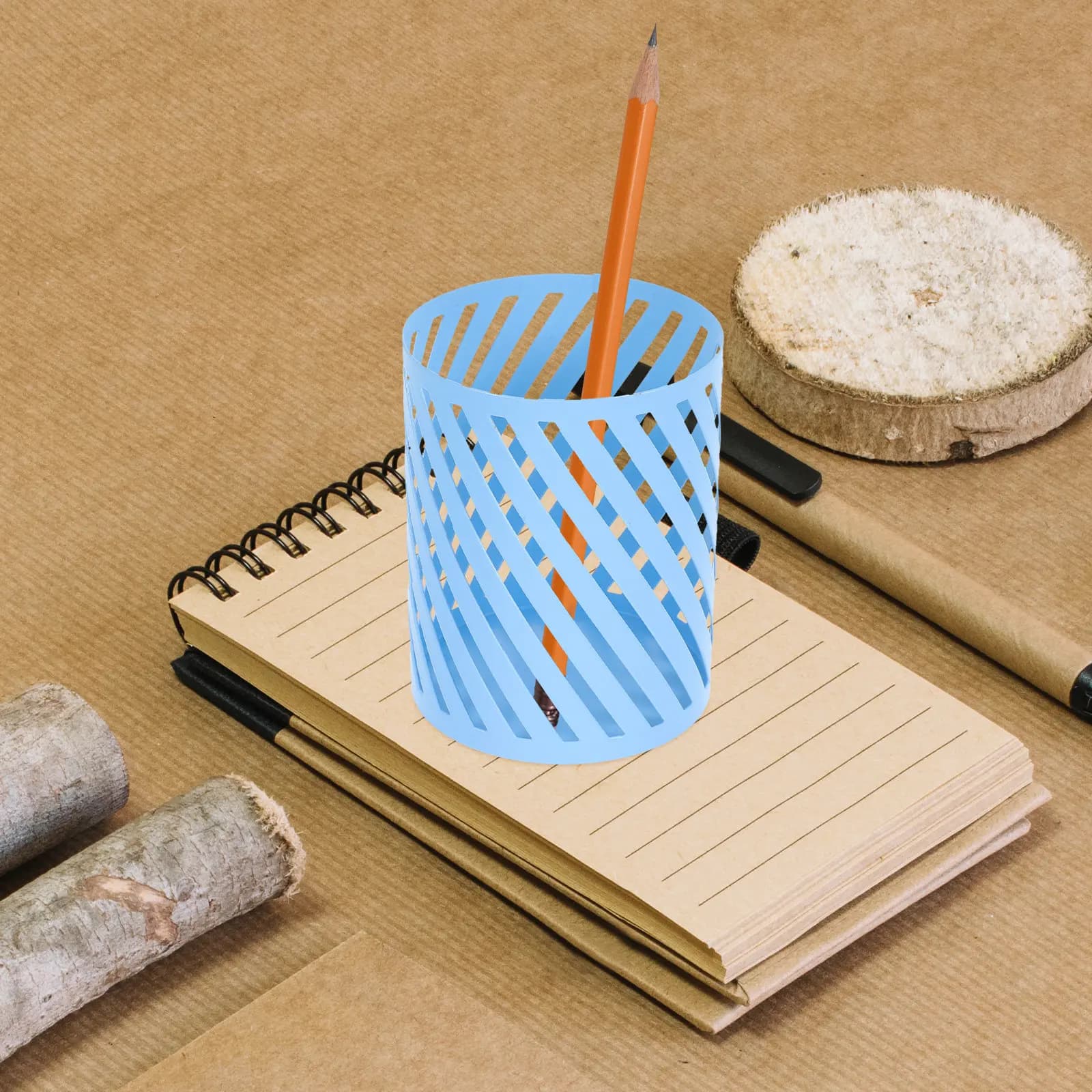 Portapenne Rotondo Moderno in Metallo, Organizer da Scrivania per Ufficio, Portaoggetti Scandinavo in Ferro Battuto per Scuola