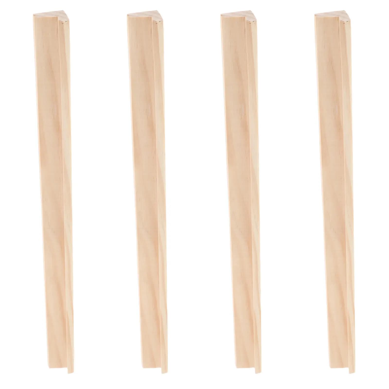 4 Pezzi Porta Domino in Legno Grezzo, Espositore Rustico a Fila Singola per Domino, Mahjong, Carte con Lettere, Giochi Educativi
