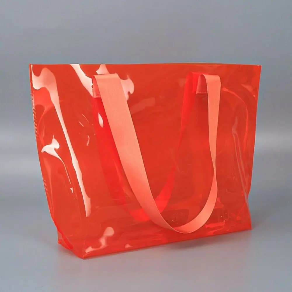 Simple Jelly Color PVC Transparent Bag Waterproof Reusable Women Handbag Storage Bag Shoulder Pouch Single Shoulder Bag Summer