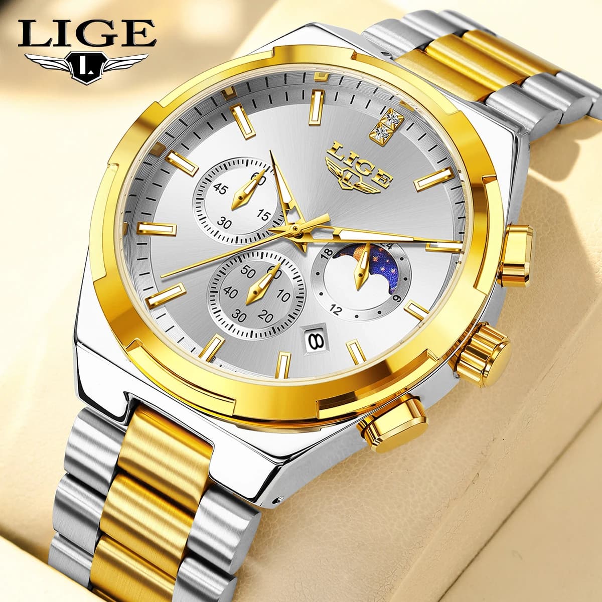 Nuovo LIGE Orologio da uomo al quarzo di lusso alla moda Classico business in acciaio inossidabile Calendario casual Orologi da uomo luminosi impermeabili Reloj Hombre
