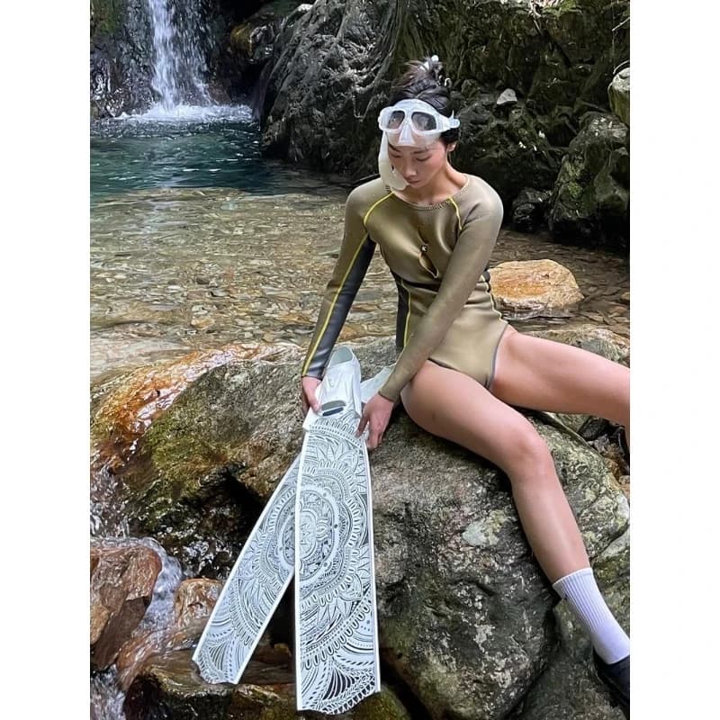 Glass Fiber Printed Transparent Tantra for Diving, Professional Socks, Shoes, Free Diving Fins