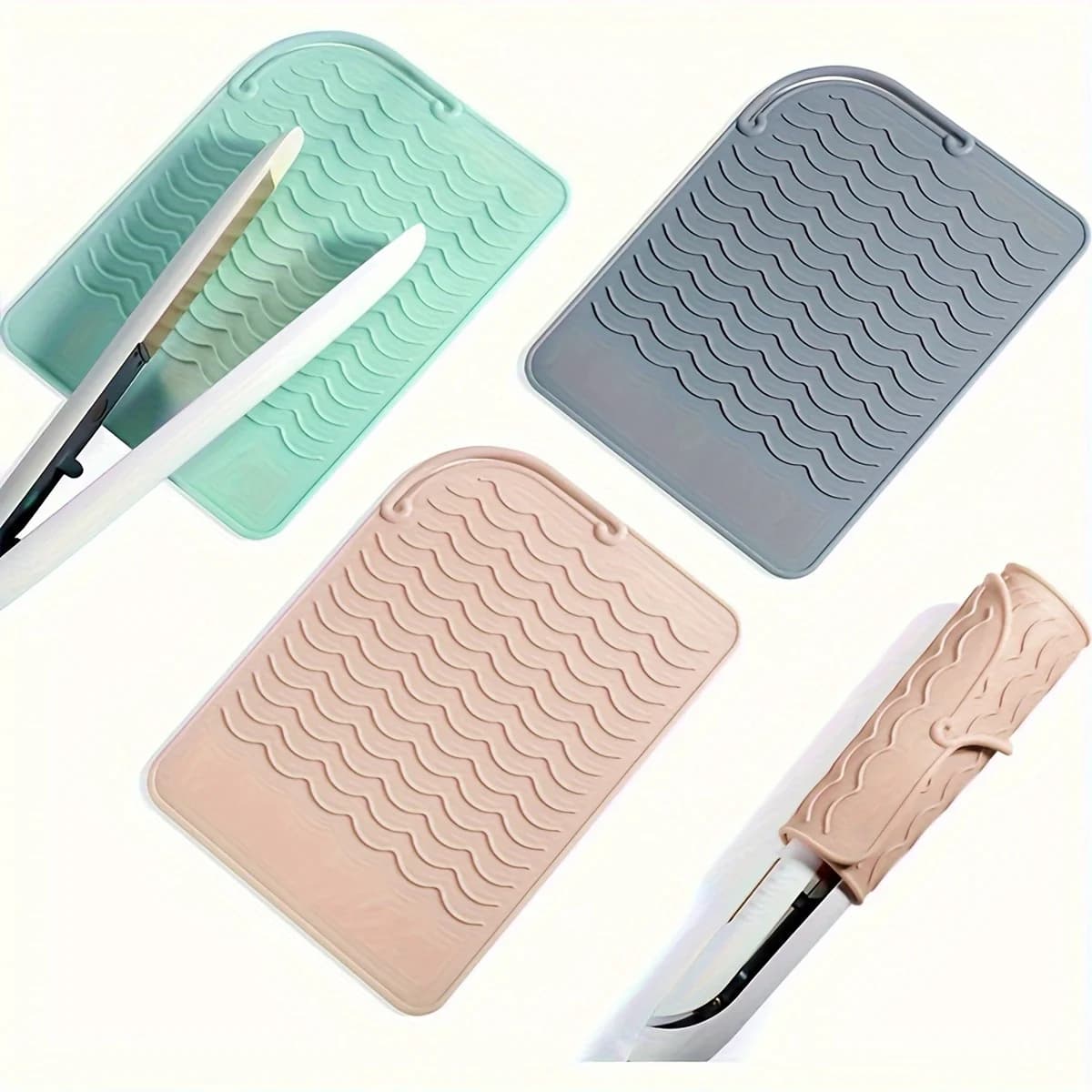 1pc Hot Styling Tool Mat, Heat Resistant Silicone Mat For Hair Straighteners, Flat Irons, And Curling