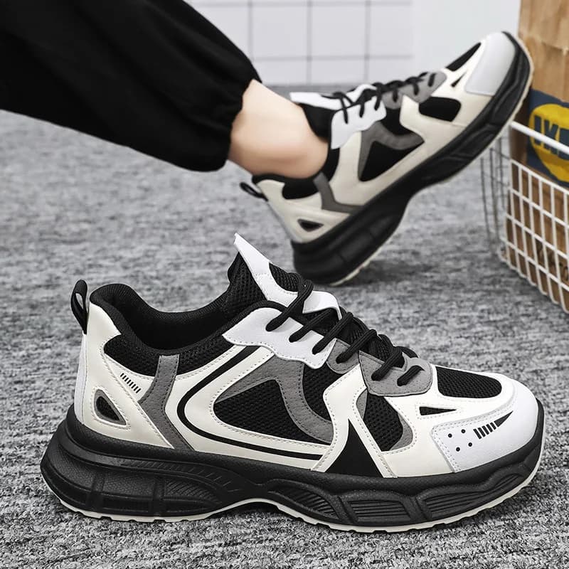 Scarpe da ginnastica da passeggio da uomo Scarpe sportive traspiranti alla moda Scarpe da corsa leggere antiscivolo per uomo Scarpe casual in rete con fondo spesso