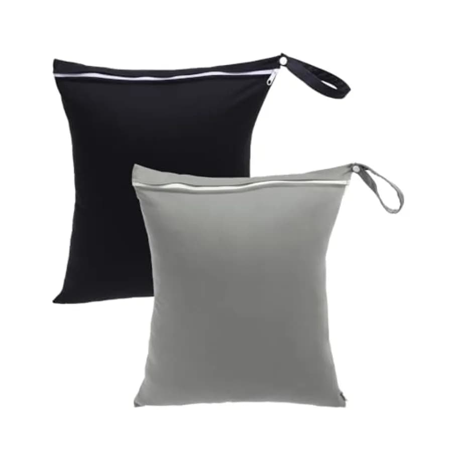 Travel Laundry Bags 2 Pack, Ideal for Travel, Gym and Swimming-Washable Waterproof Wet Dry Bags for Dirty Clothes, Bathing Suit