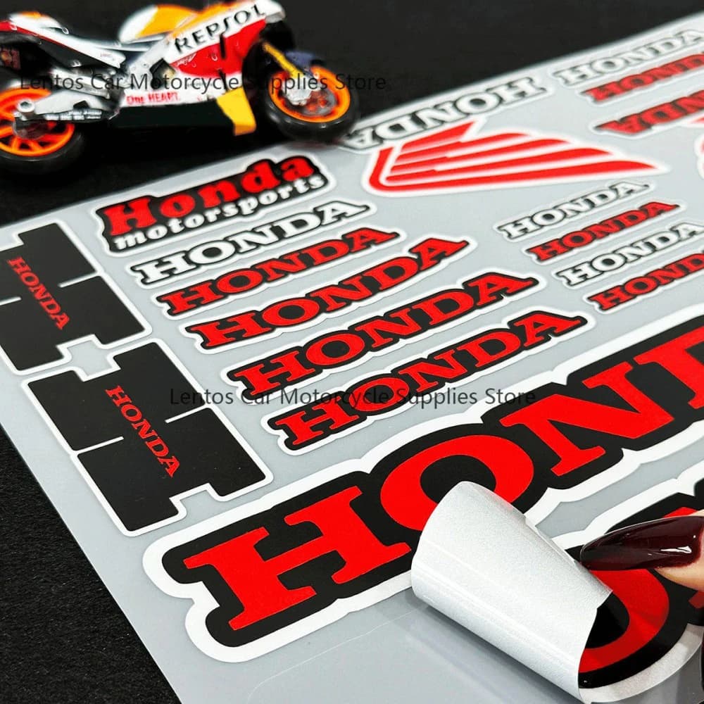 Adesivi riflettenti per casco per modifica moto HONDA Motorsport Wings of Dreams Logo Decalcomanie per decorazioni per serbatoio carburante e scatola di coda