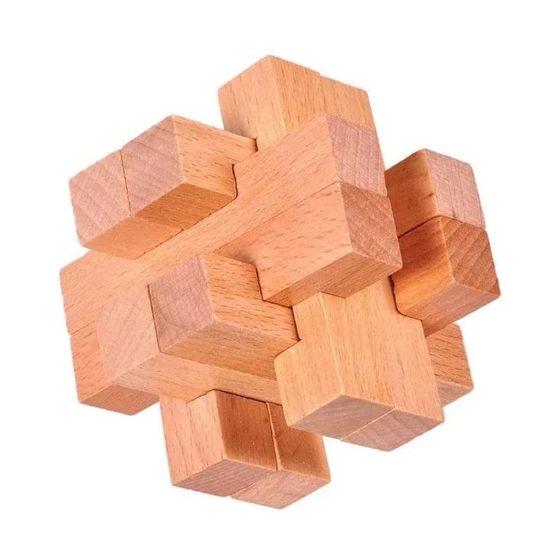 Rompicapo in legno per adulti Bambini Luban Lock IQ Challenge Puzzle Abilità di risoluzione logica e dei problemi Giocattoli educativi