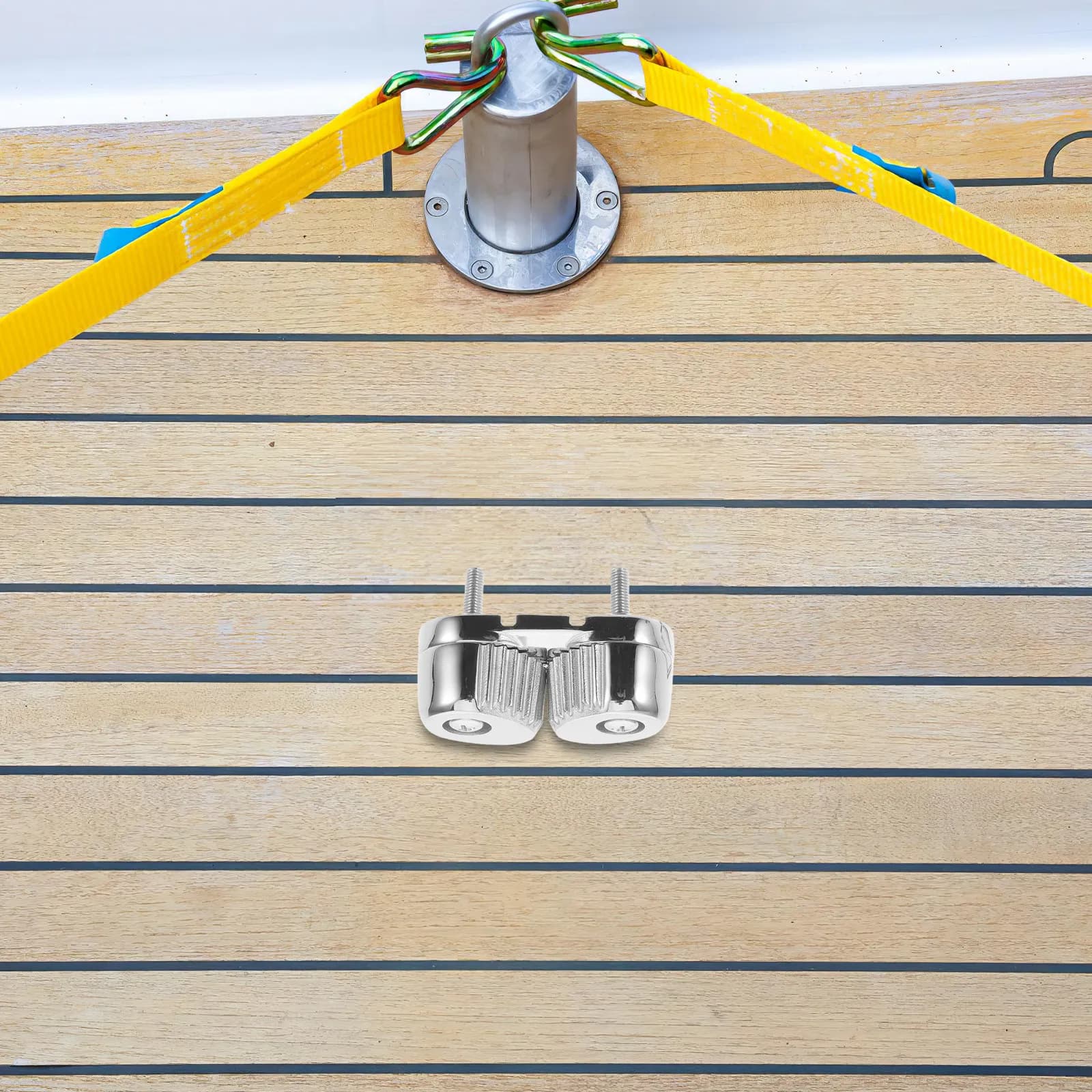 Stainless Steel Boat Cam Cleat 6 to 12mm Rope Guide Ring Polished Marine Sailing Hardware