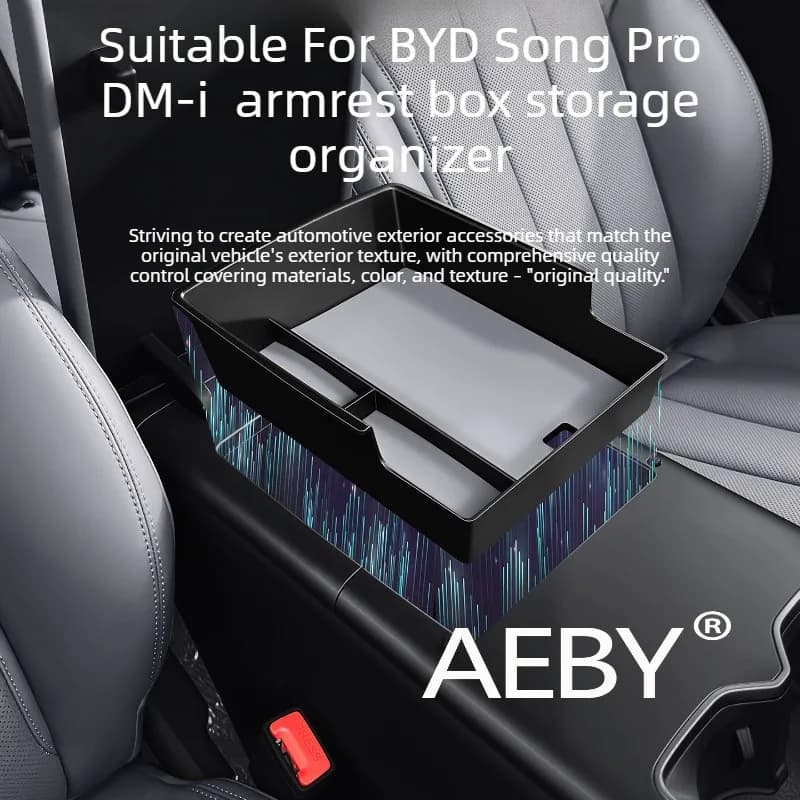 AEBY For BYD Song Pro DM-i Smart Driving Editio 2025-2026 Organizer for central console for cars, box for armrest, tray with anti-slip