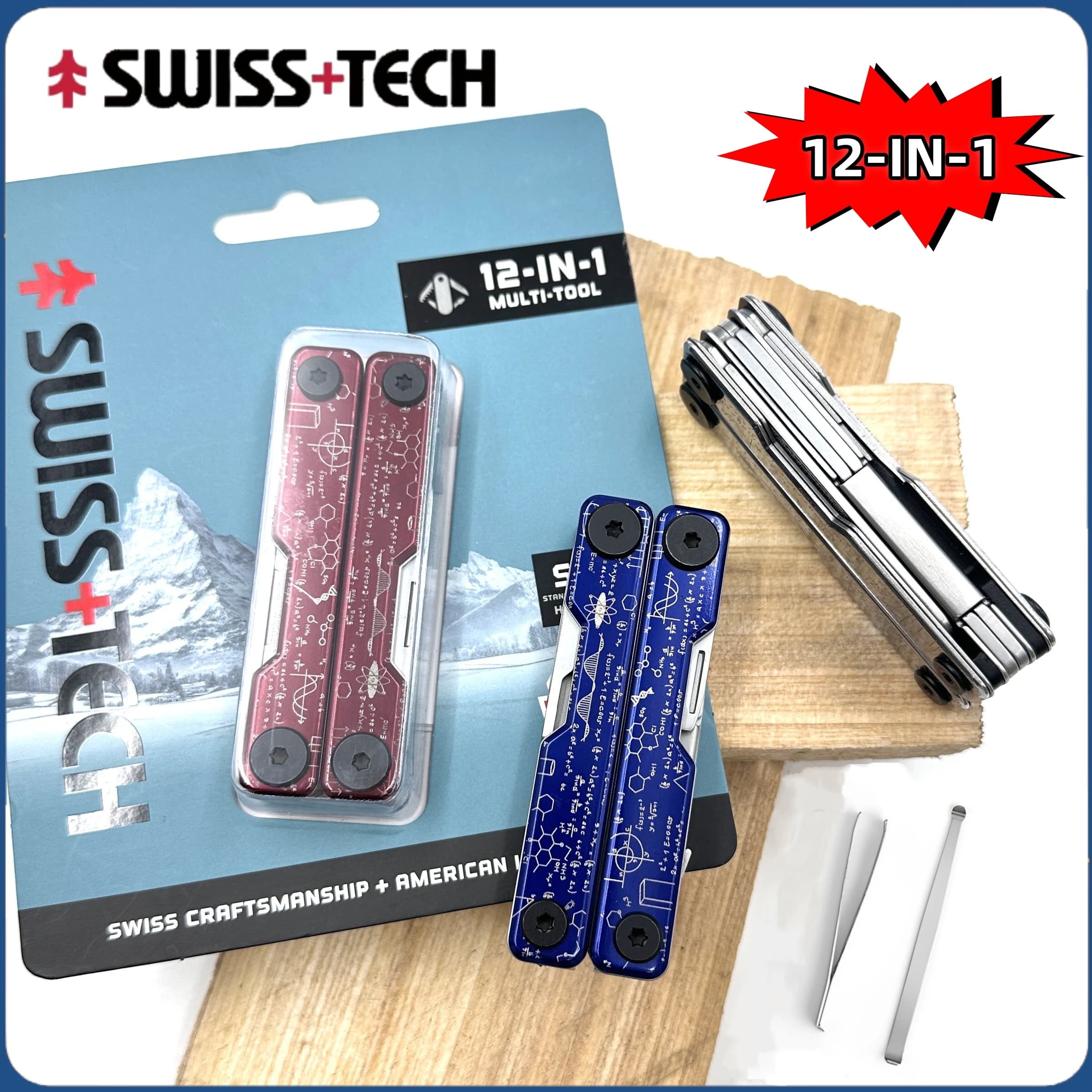 SWISS TECH 12 IN 1 Forbici pieghevoli multi-strumento per granchio di cocco EDC Attrezzatura da esterno Strumenti combinati di emergenza portatili da campeggio