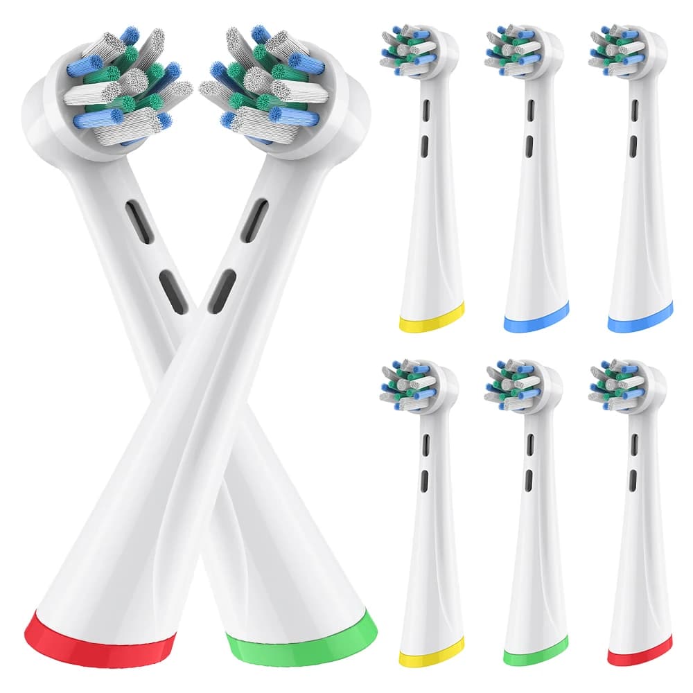 8 Cross Clean spare heads compatible with Oral B iO 2 3 4 5 6 7 8 9 10 electric toothbrush heads