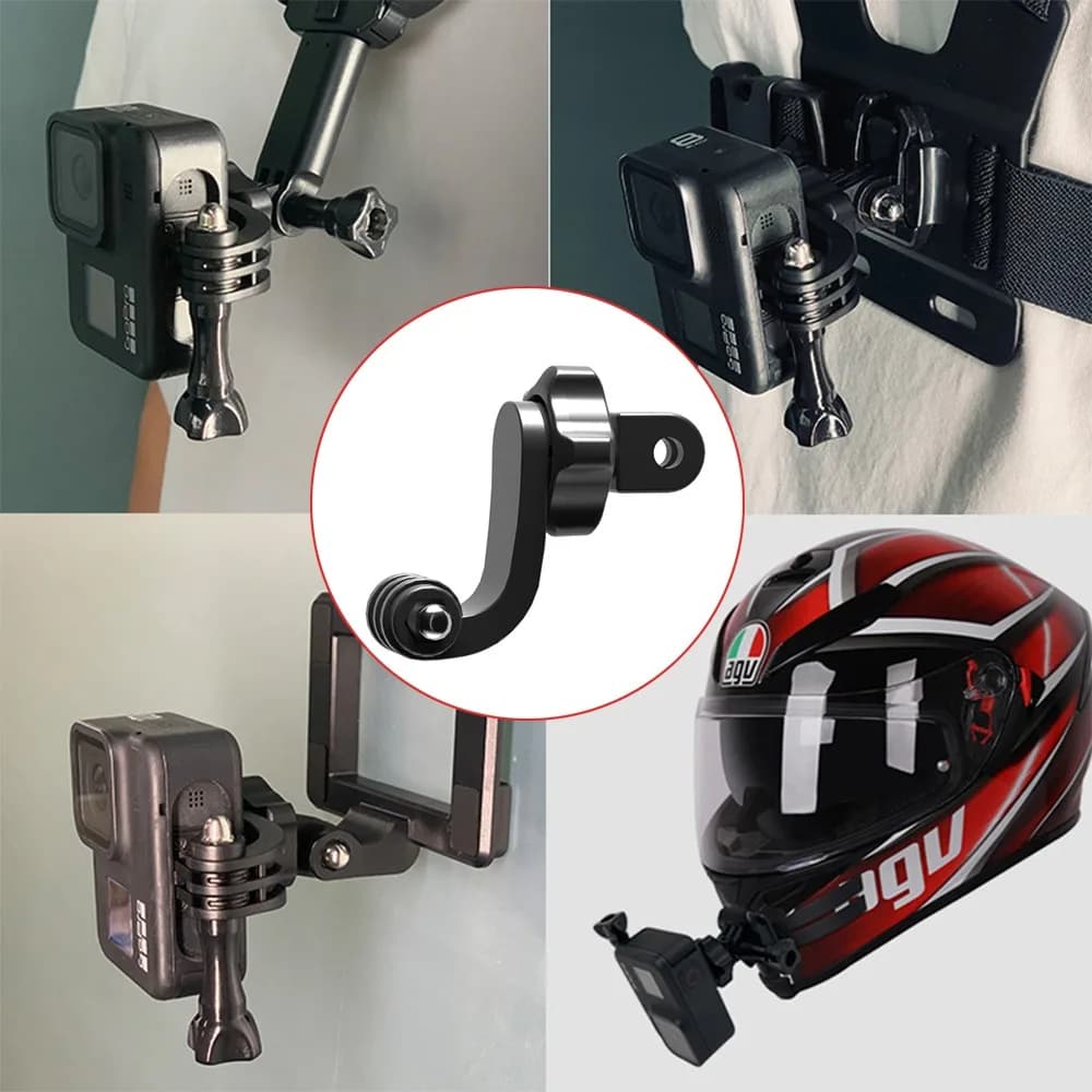 360° Adapter Bracket For GoPro 11/10/9/8 Action Camera Accessories Vertical Bracket Adapter Chin Mount Holder Motorcycle Helmet