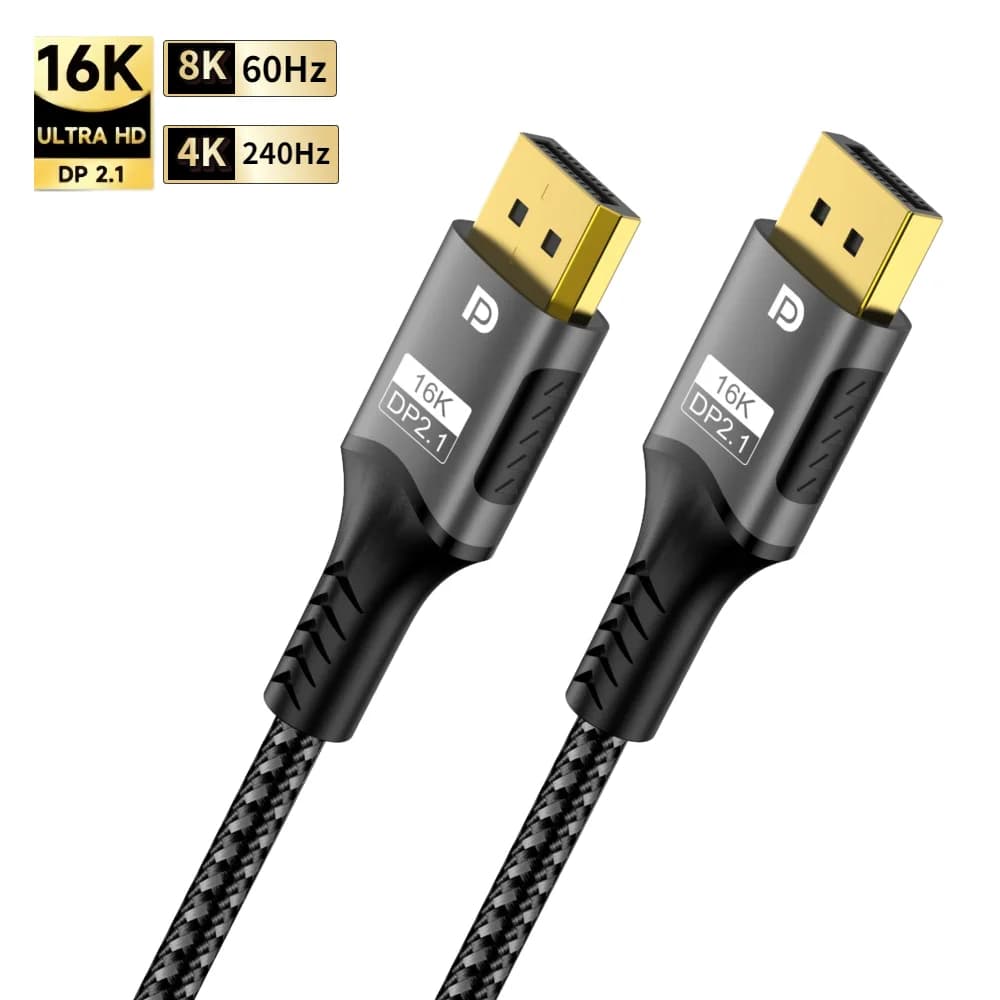 Cavo Displayport 2.1 16K 8K@60Hz 4K@240Hz Compatibile con HDR10 DSC 1.2a, PC da gioco G-Sync FreeSync, Monitor da gioco 5090