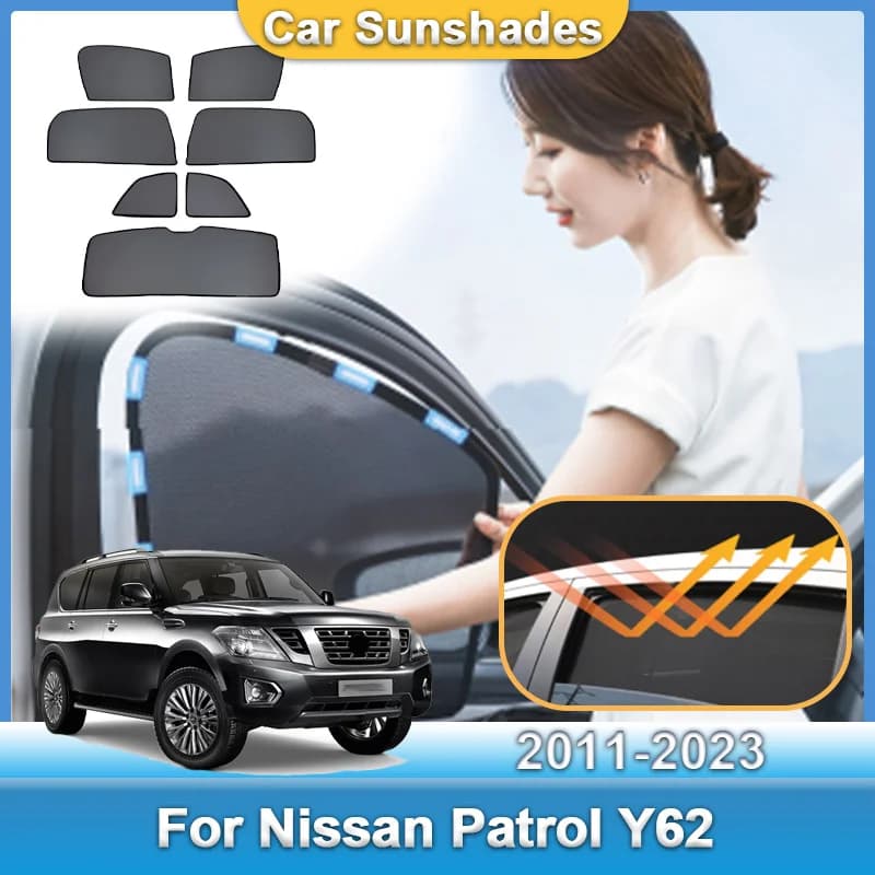 Finestra Visiera Parasole Per Nissan Patrol Y62 MK6 2011 ~ 2023 Blocco UV Parasole Blocco Della Luce Tenda Parabrezza Copertura Accessori