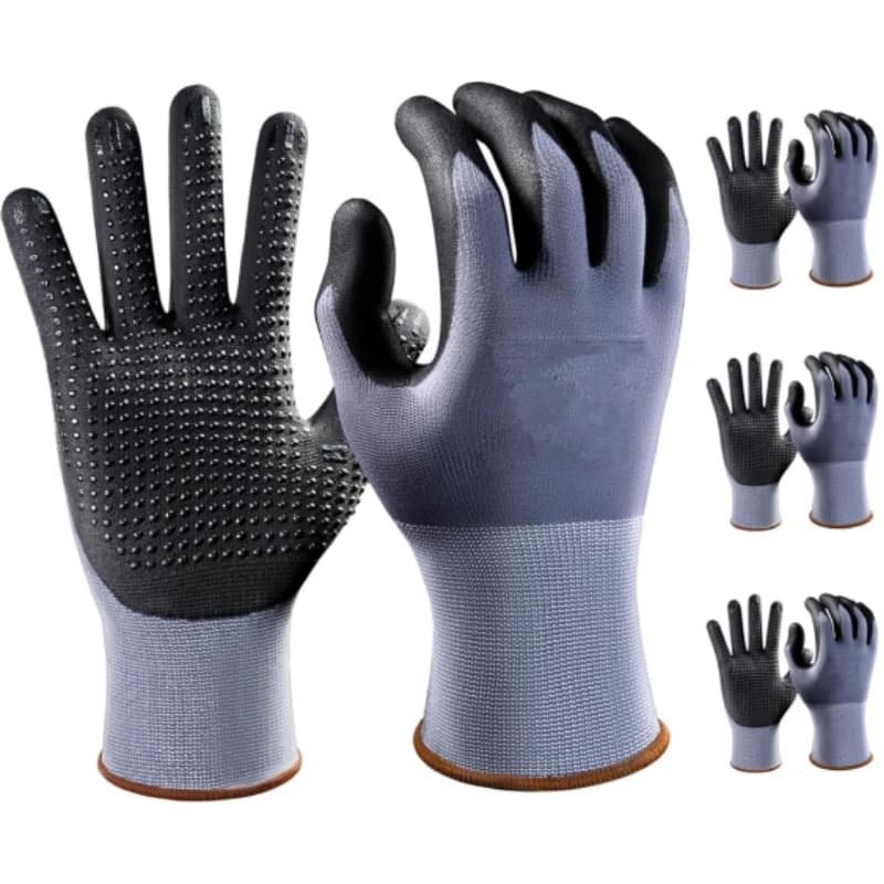 Guanti da lavoro di sicurezza in microespuma Guanti protettivi in maglia senza cuciture con impugnatura antiscivolo rivestita in nylon nitrile per guanti di riparazione automatica meccanica
