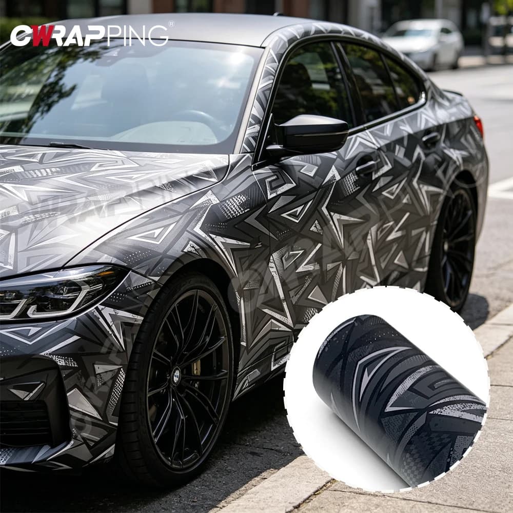 Adesivi triangolari per auto, decalcomanie e grafiche in vinile per moto, caschi, skateboard, accessori auto in vinile impermeabili fai da te in stile cyberpunk
