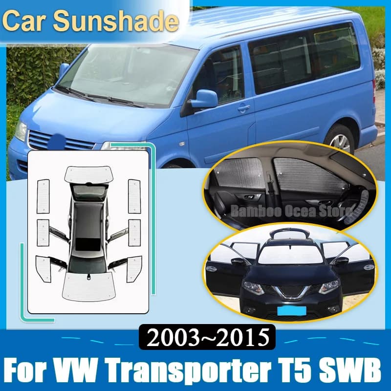For Volkswagen VW Transporter T5 2003~2015 SWB Caravelle Multivan Car Sunshade Window Sunscreen Windshield Covers Accessories