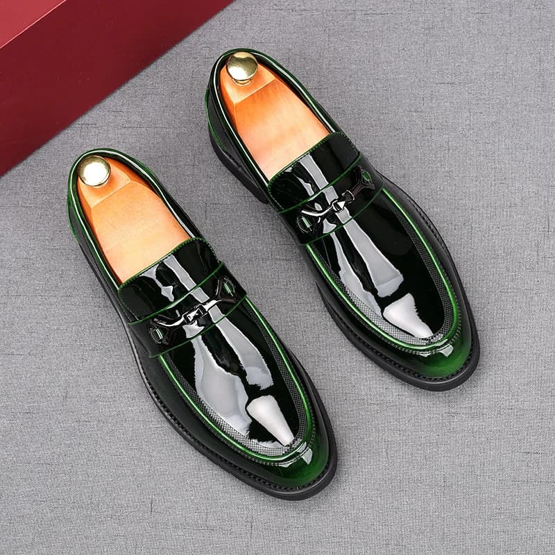 men fashion wedding party patent leather shoes slip-on lazy shoe breathable summer loafers designer sneakers trendy footwear man