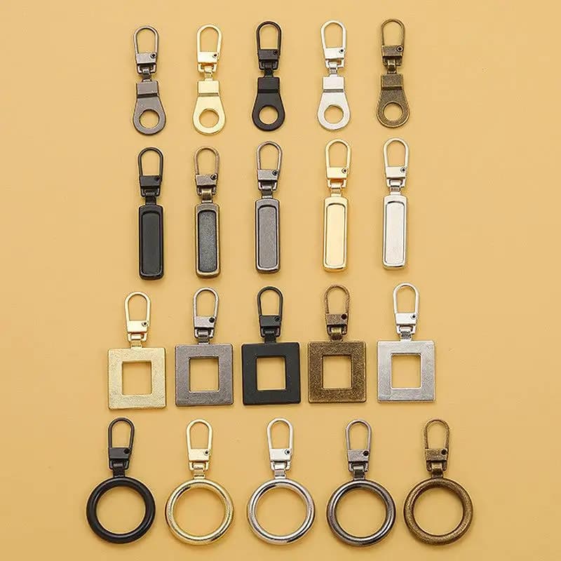 5 pezzi staccabili estrattori per cerniere in metallo cursori testa cerniere kit di riparazione linguetta per tirare cerniera cucito fai da te giacca abbigliamento