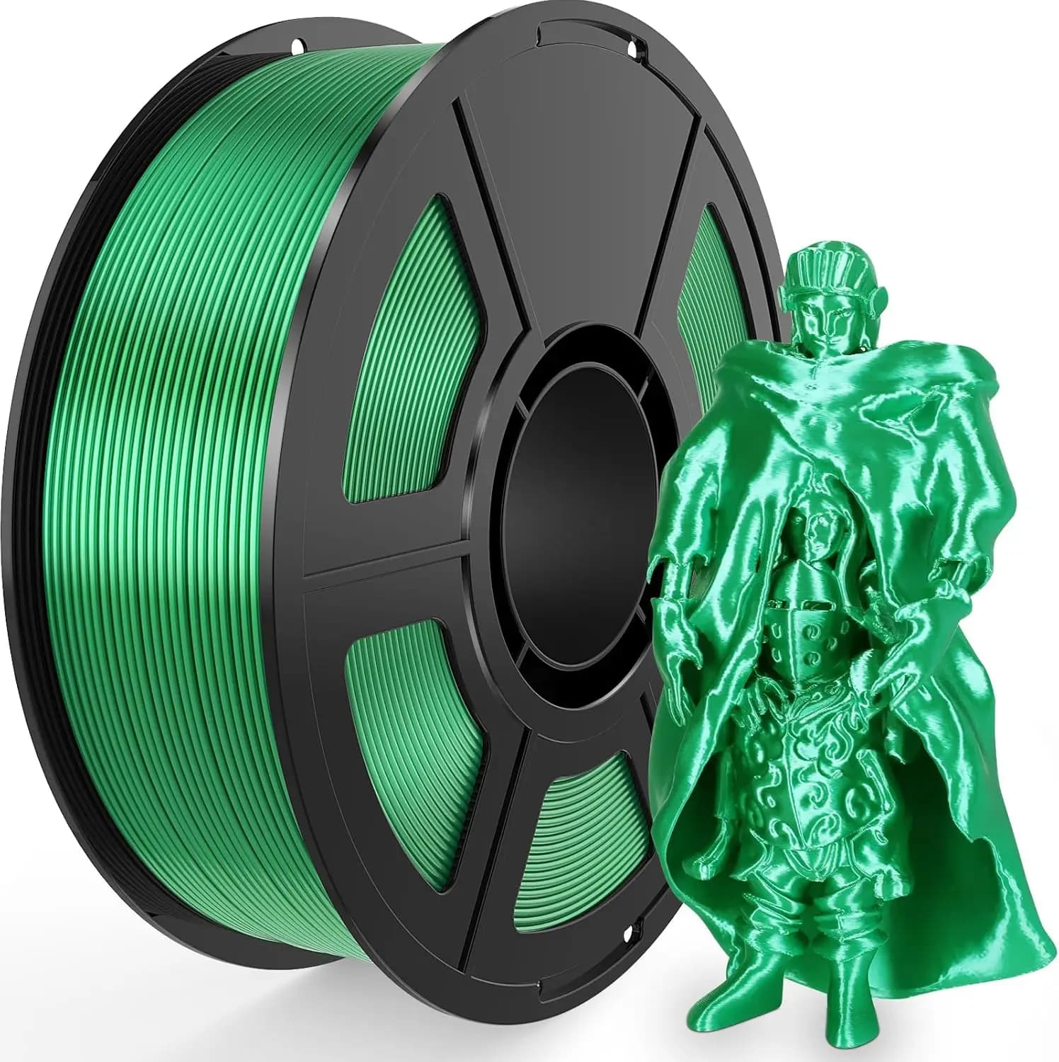Filament PLA Silk 1.75mm, 3D Printer Filament, Dimensional Accuracy +/- 0.02mm, Compatible with Most 3D Printers FDM, Green