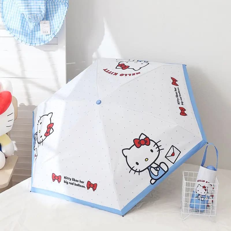 Hello Kitty Sanrio Ombrello Protezione solare Bambino Parasole a prova di raggi UV Anime Kawaii Studente Ombrello pieghevole portatile Antivento Forte Y2K