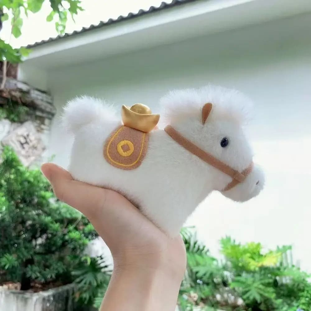 Creativo Yuanbao Pony Ciondolo Bambole della mascotte Morbido Peluche Portachiavi Stile cinese Buona fortuna Regalo di Capodanno cinese
