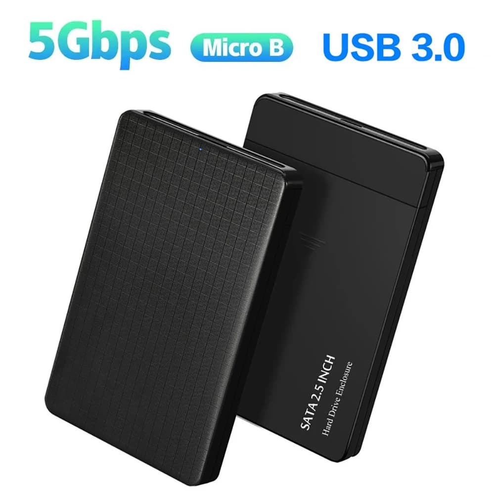 Custodia per HDD USB 3.0 Custodia per disco rigido esterno SATA da 2,5 pollici SSD da 2,5 pollici Trasmissione ad alta velocità 5 Gbps Finestra di supporto Mac Android