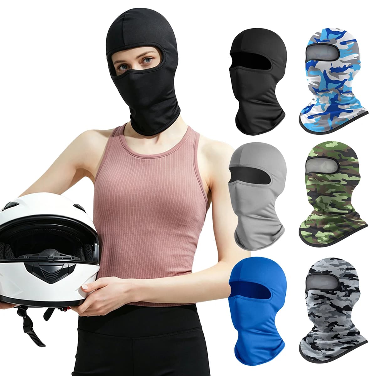 1/2-piece stroller full face mask ski mask for man hiking cycling hat protection breathable windproof hat lining for helmet motorcycle