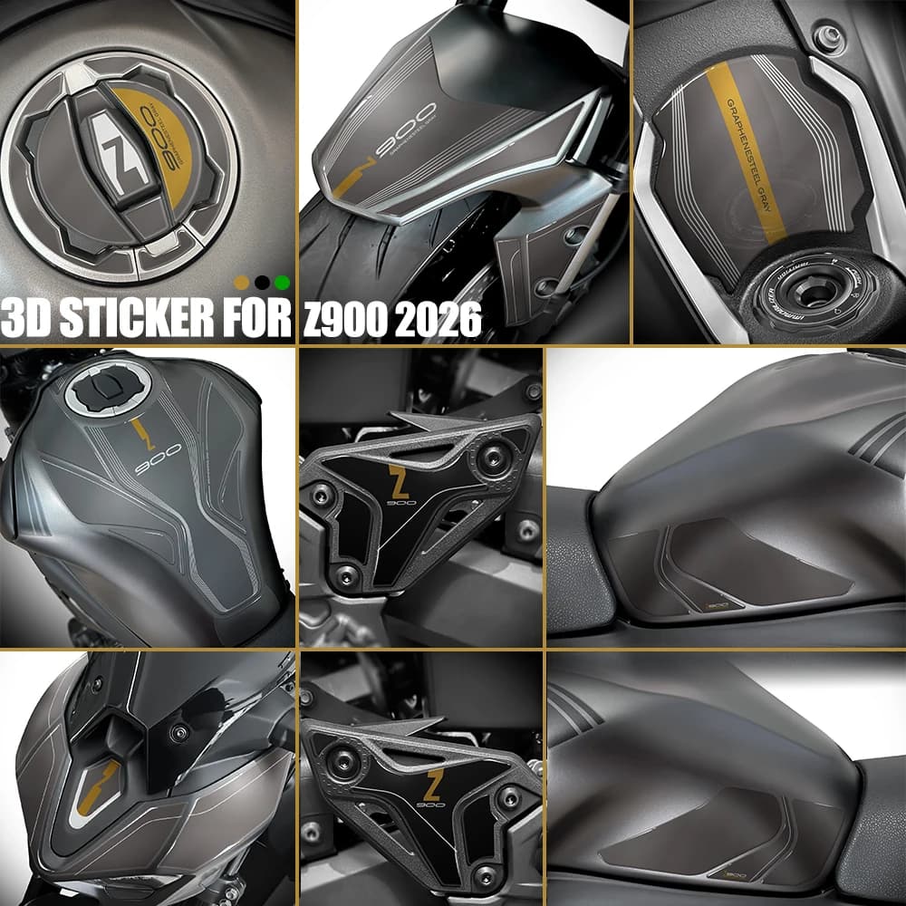 Motorcycle Accessories Waterproof Protective Sticker 3D Epoxy Resin Protective Sticker FOR Z 900 2026 Grey