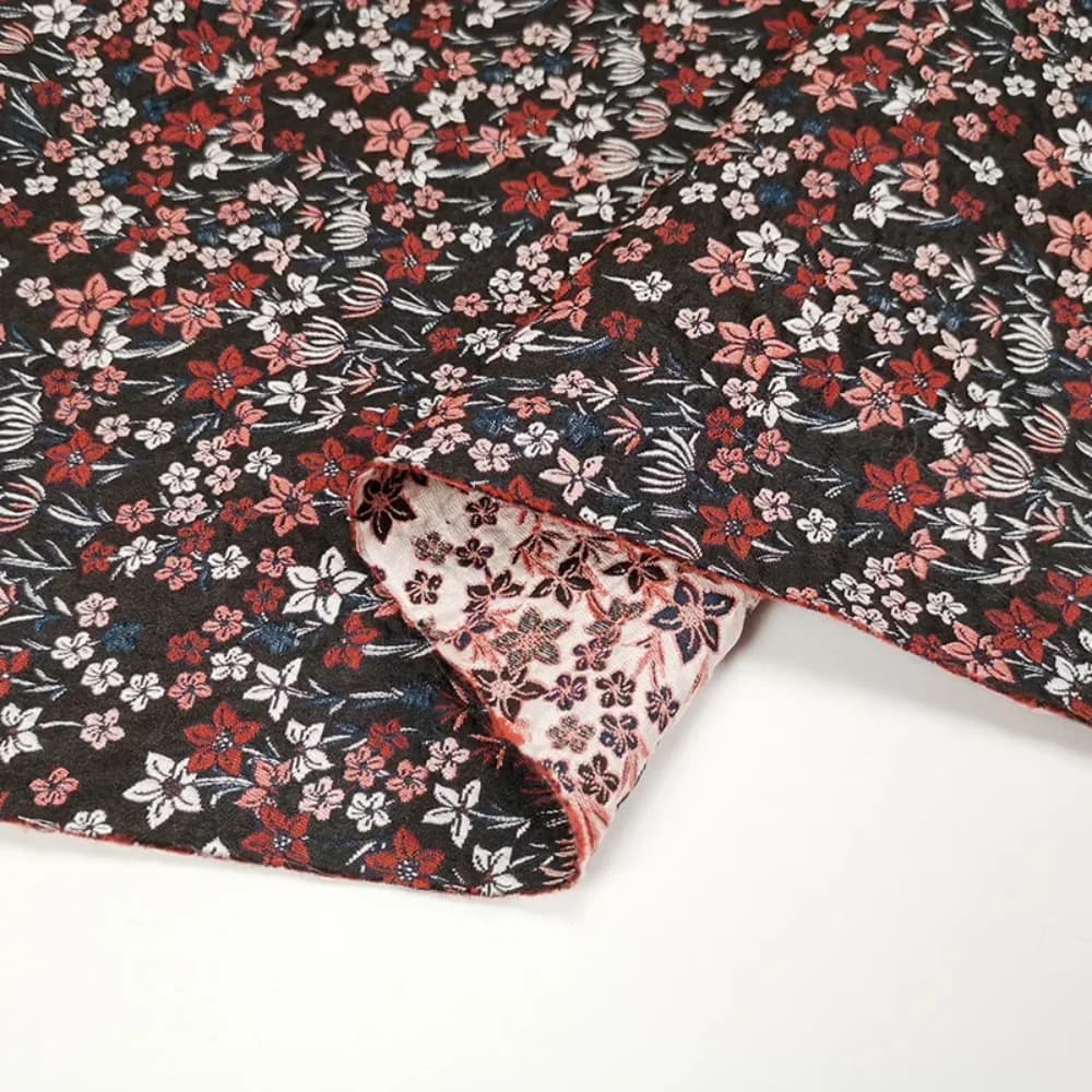 Yarn-dyed Jacquard Brocade Fabric Spring Autumn and Winter Small Floral Cheongsam Hanfu Tang Suit Cotton Jacket Material