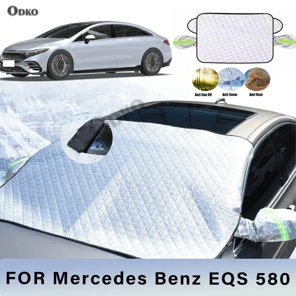 Parasole per auto ispessito con 5/9 magneti, protezione UV e anti-neve per Mercedes Benz EQS 580
