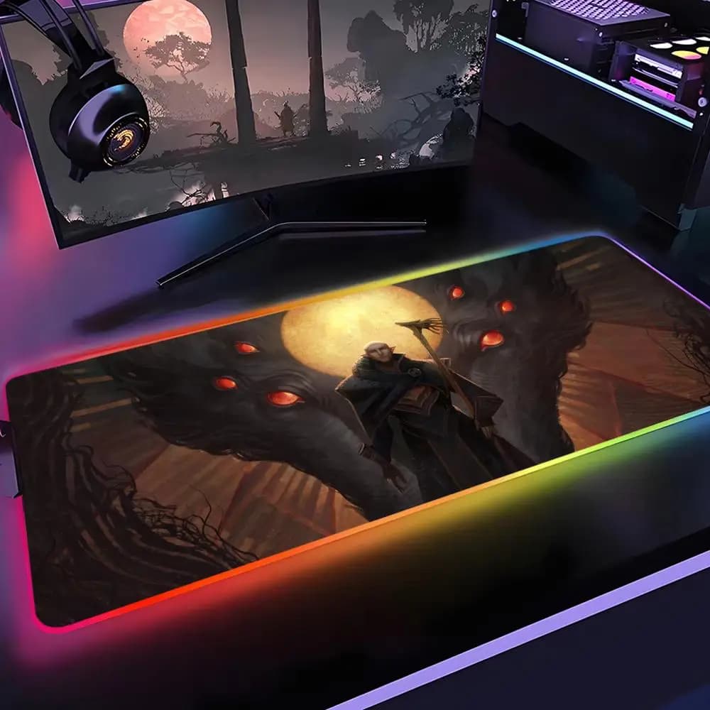 Dragon Age The Veilguard Mouse Pad Rgb Desk Mat Back Light Led Mousepad Setup Gaming Accessories Deskmat Big Mousepad Backlight