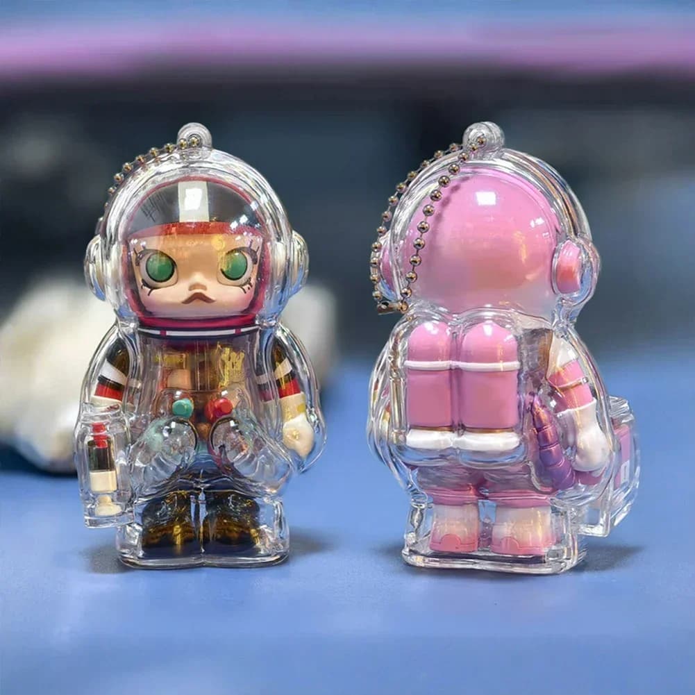 For Soft Dolls Molly Plastic Display Bag Portable Transparent Cable Holder Acrylic Protective Case No Doll