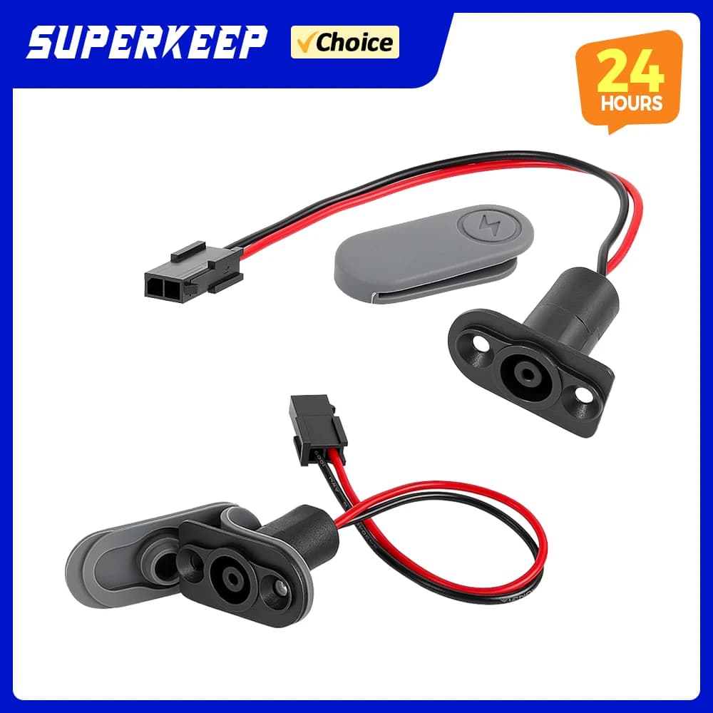 Electric Scooter Power Interface Charging Port For Xiaomi 6 Lite Charging Socket with Waterproof Silicone Cover Replacement Part