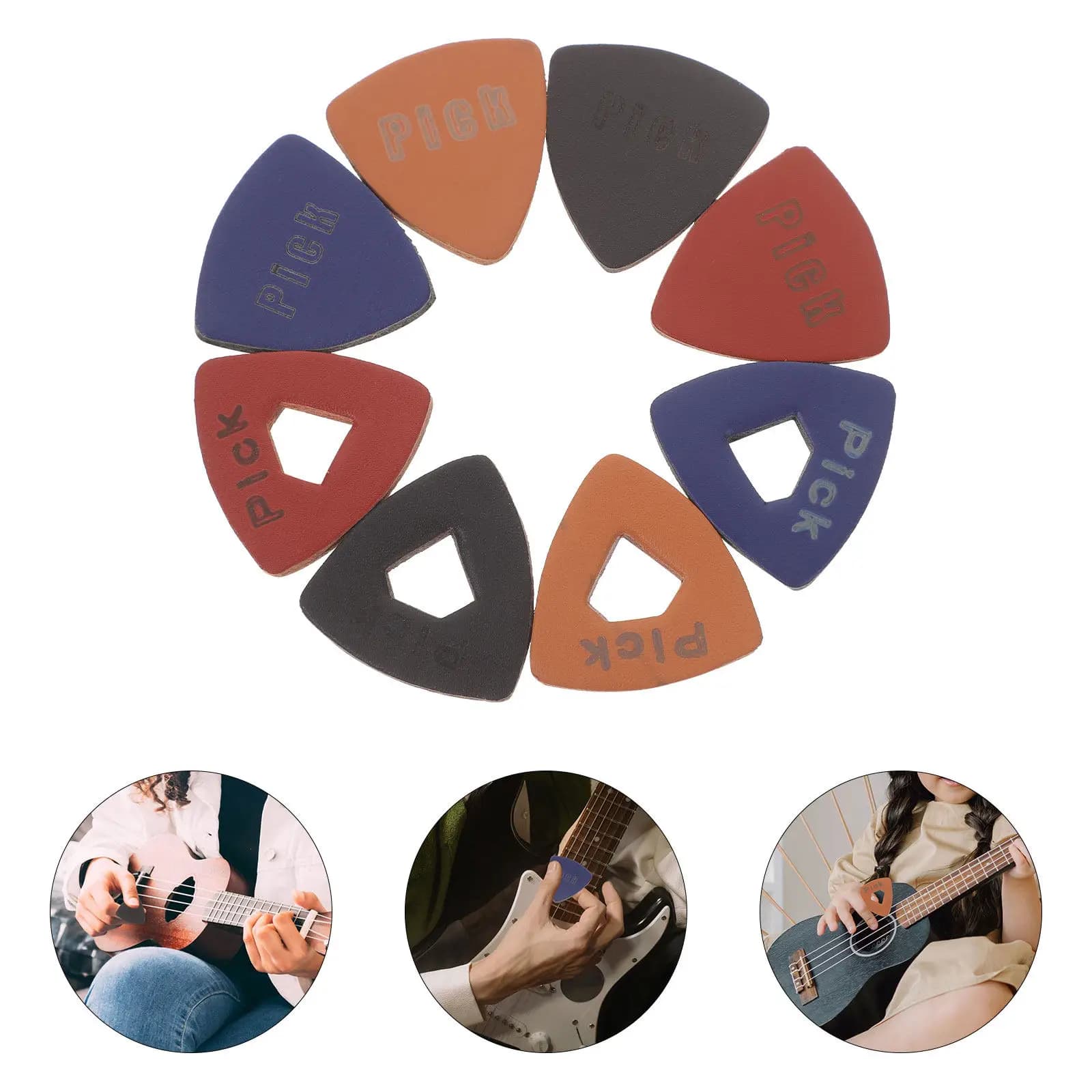Set di 8 Plettri Spessi per Chitarra, Ricambi per Chitarre Elettriche, Acustiche, Basso e Ukulele, Kit Accessori per Chitarristi