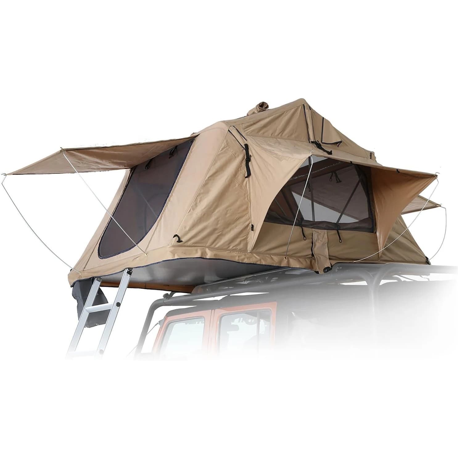 Tenda da Tetto per Auto Impermeabile Softshell per 2-3 Persone con Annesso da Campeggio in Offerta, Personalizzabile