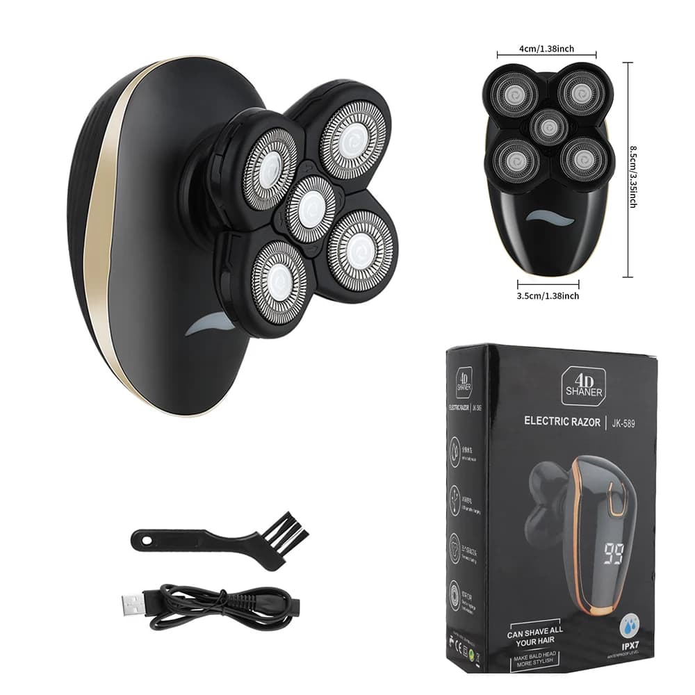 HIEAN Uomini 6D Galleggiante Uomini Rasoio Elettrico Bagnato Secco Barba Tagliacapelli Rasoio Elettrico Ricaricabile Testa Calva Macchina da Barba