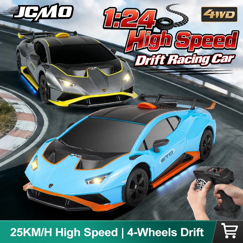 JCMO Auto Telecomandata 4WD per Drift, Scala 1:24, Modello di Auto da Corsa Radiocomandata 2.4G ad Alta Velocità, Regalo per Ragazzi, Novità