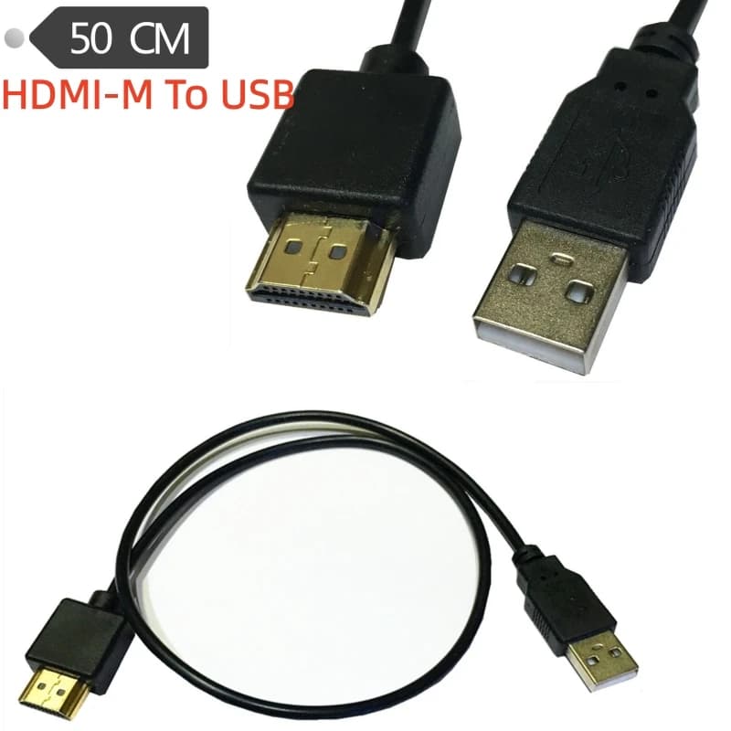 1 cavo HDMI, cavo di alimentazione da HDMI maschio a USB, cavo di alimentazione da USB a HDMI maschio, 0,5 m